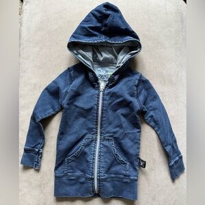 Nununu Blue Slim-fit Hooded Denim Jacket size 18-24mo